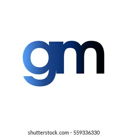 Initial letter GM blue black gradation color logo