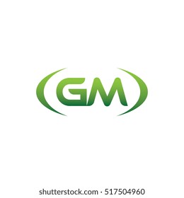 initial letter GM brackets uppercase logo green element template design