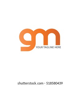 Initial Letter GM Linked Design Logo Orange
