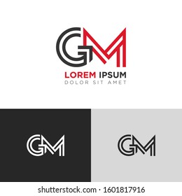 Initial Letter GM linked uppercase overlap modern logo design template. Suitable for business, consulting group company