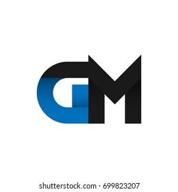 Initial letter GM logo design concept in blue and black color