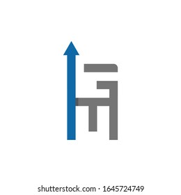 Ursprüngliche Buchstaben GM Logo mit aufgewachsener Form für wachsende Erfolg Business Unternehmen, ui und ux, Website oder mobile Anwendung. Verbindung nach oben, Wachstum, Fortschritt Integration und Erfolgskonzept.