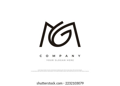 Initial Letter GM Logo or MG Logo Design Vector Template
