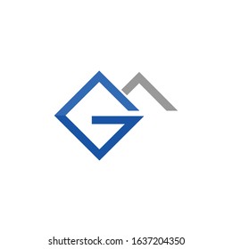 initial letter gm or mg logo vector designs