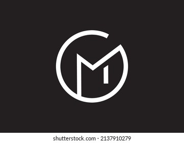 Anfangsbuchstaben gm oder mg Logo, Vektordesign