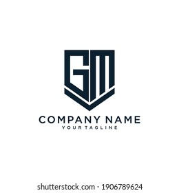 Letra inicial logotipo moderno minimalista GM