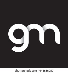 initial letter gm modern linked circle round lowercase logo white black