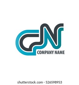 Initial Letter GN CN Linked Design Logo Blue Black