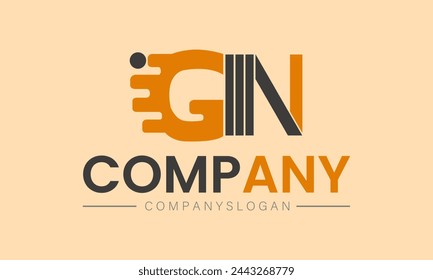 Initial letter GN logo design and Vector template with technology sign