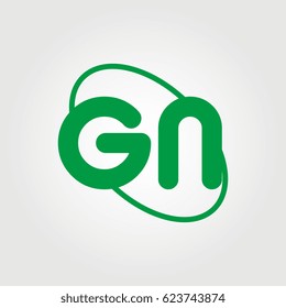 initial letter gn logo green on white background