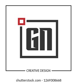 Initial Letter GN Logo Template Design