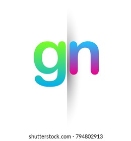 Initial Letter GN Lowercase Logo green, pink and Blue Modern and Simple Logo Design.