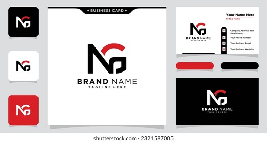 Plantilla de diseño de logotipo GN o NG de letra inicial