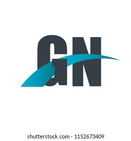 Initial Letter GN Overlapping Design Logo