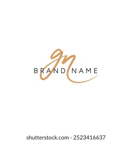 Initial Letter GN Vector Logo Template in handwritten Signature Style
