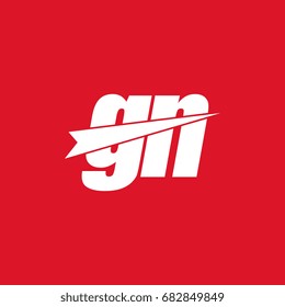 initial letter gn white logo in red background