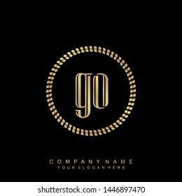 Initial letter GO beautiful handwriting logo vector template