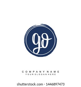 Initial letter GO beautiful handwriting logo vector template