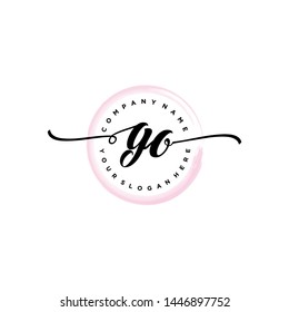 Initial letter GO beautiful handwriting logo vector template