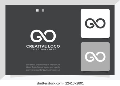 initial letter go linked circle lowercase monogram logo black