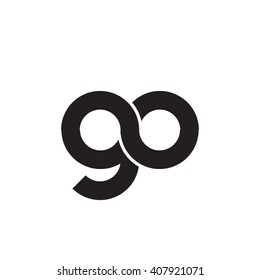 initial letter go linked circle lowercase monogram logo black