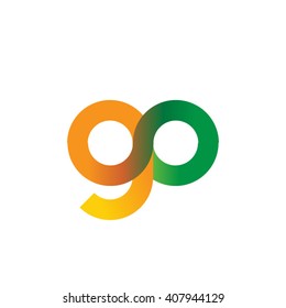 initial letter go linked circle lowercase logo orange green