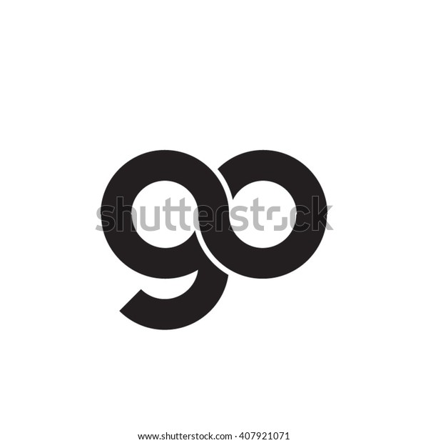 initial letter go linked circle lowercase monogram\
logo black