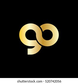 Initial Letter GO Linked Lowercase Logo Gold