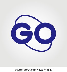 initial letter go logo blue on white background