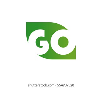 Initial Letter Go Logo Design Leaf Stock Vector (Royalty Free) 554989528