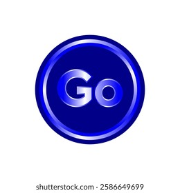 Initial Letter GO Logo Template Design. Blue Circle Letter GO Logo Design