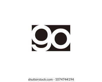 Initial letter go lowercase logo black and white
