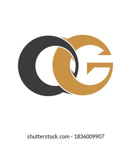 initial letter go or og logo vector designs