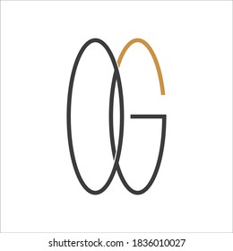 Plantillas vectoriales de letras iniciales go o og