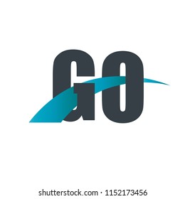 Initial Letter GO Overlapping Design Logo