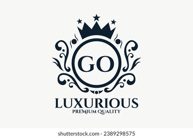 Initial  Letter GO Royal Luxury Logo template in vector art for luxurious branding  vector illustration.