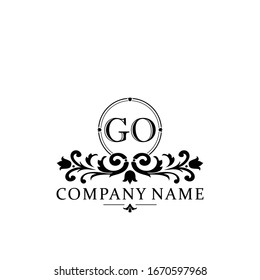Initial letter GO simple and elegant monogram design template logo