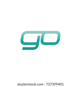 initial letter go thin logo design