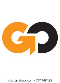 Initial letter GO, uppercase logo