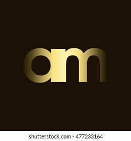 Initial letter AM gold with dark background logo

