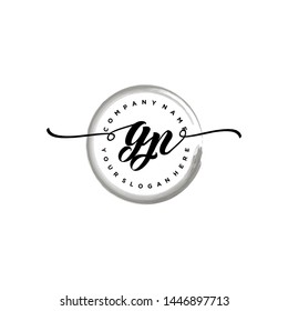 Initial letter GP beautiful handwriting logo vector template