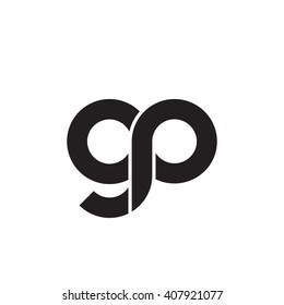 initial letter gp linked circle lowercase monogram logo black