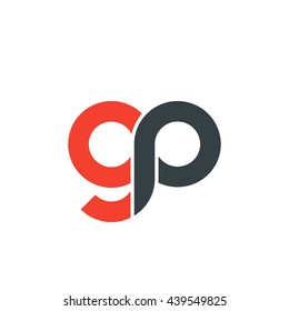 initial letter gp linked round lowercase logo red