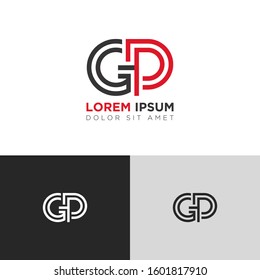 Initial Letter GP linked uppercase overlap modern logo design template. Suitable for business, consulting group company