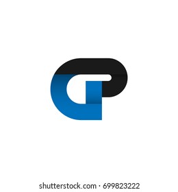 Initial letter GP logo design concept in blue and black color