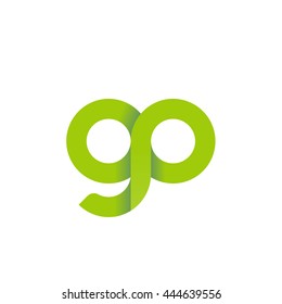 initial letter gp modern linked circle round lowercase logo green
