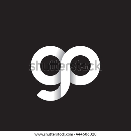 initial letter gp modern linked circle round lowercase logo white black