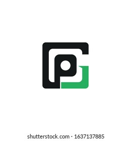 Initial letter gp or pg logo vector templates