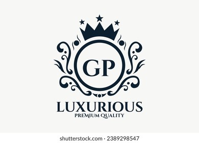 Initial Letter GP Royal Luxury Logo Vorlage in Vektorgrafik für luxuriöse Vektorgrafik.