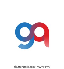 initial letter gq linked circle lowercase logo blue red